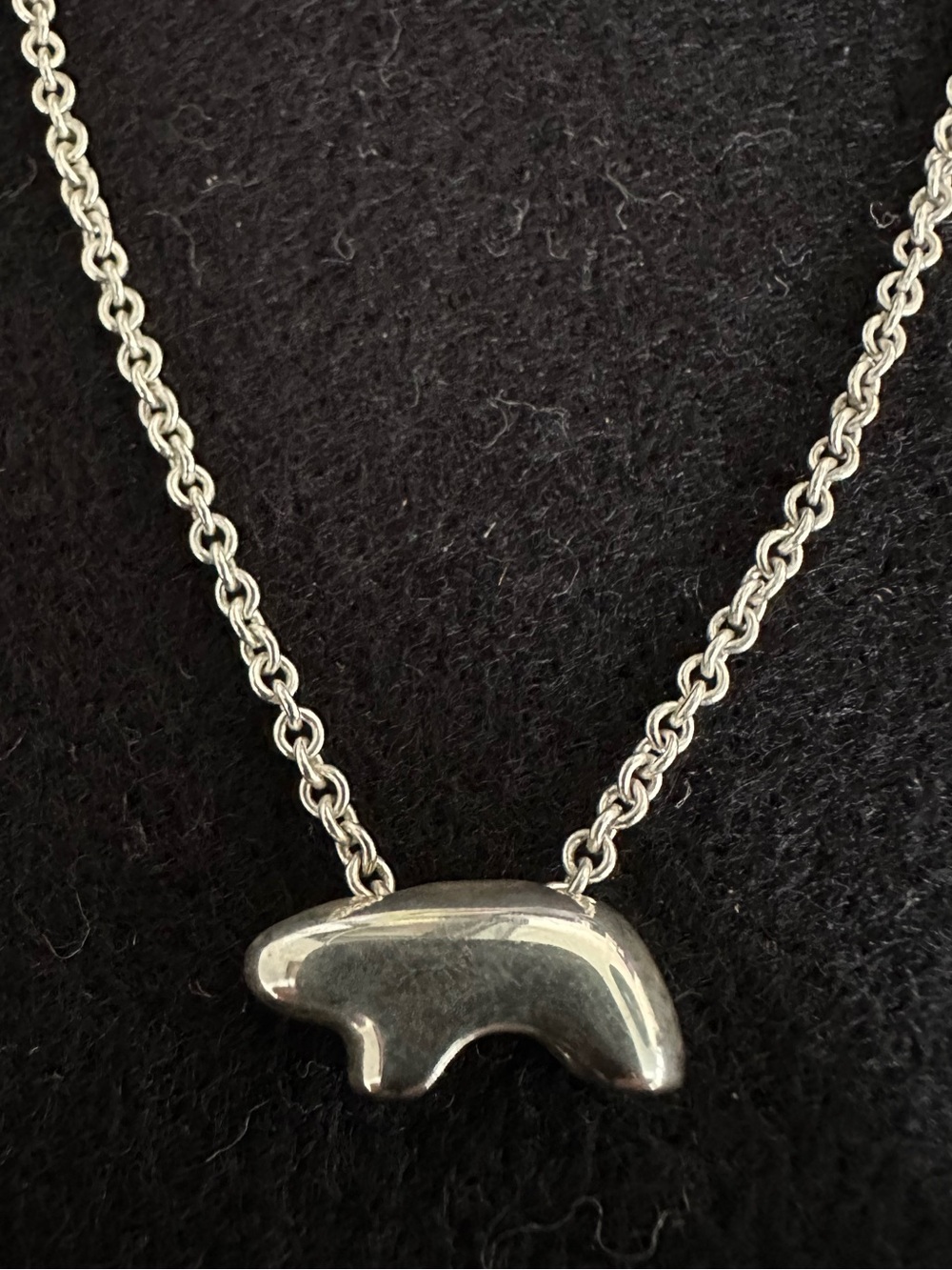 The Golden Bear Vail Sterling Silver Bear Pendant Necklace-Silo Bear Silhouette - Picture 2 of 8